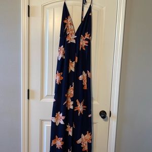 Backless floral maxi